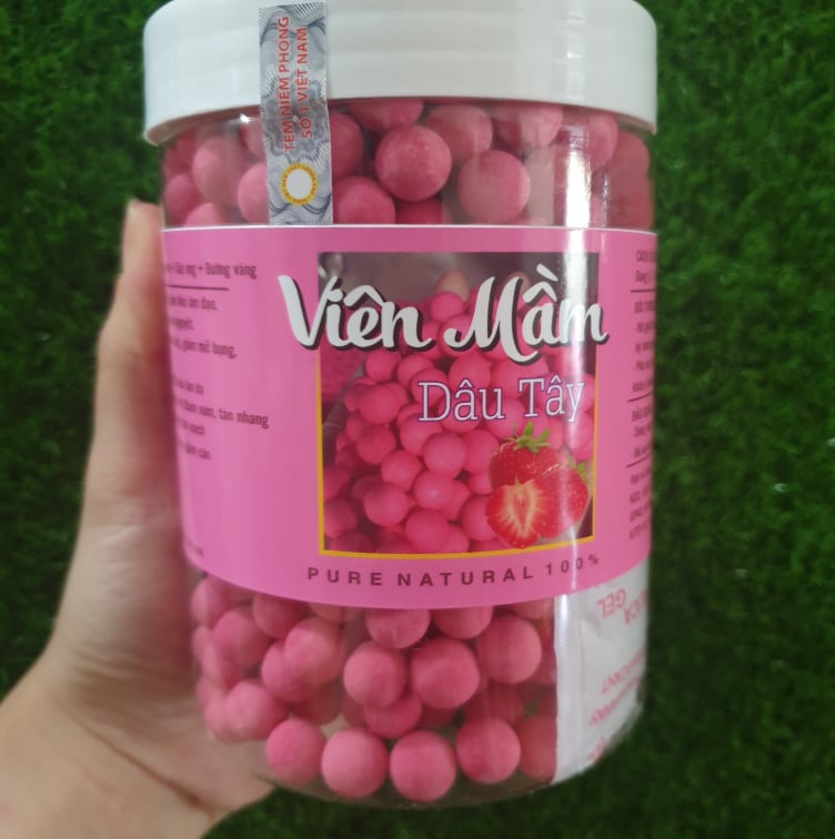 [FREESHIP TỪ 49k]  500gr Viên Mầm Đậu Nành Hồng Sâm DÂU TÂY tăng vòng 1, đẹp da, tăng sinh lý nữ có Giấy chứng nhận An toàn thực phẩm