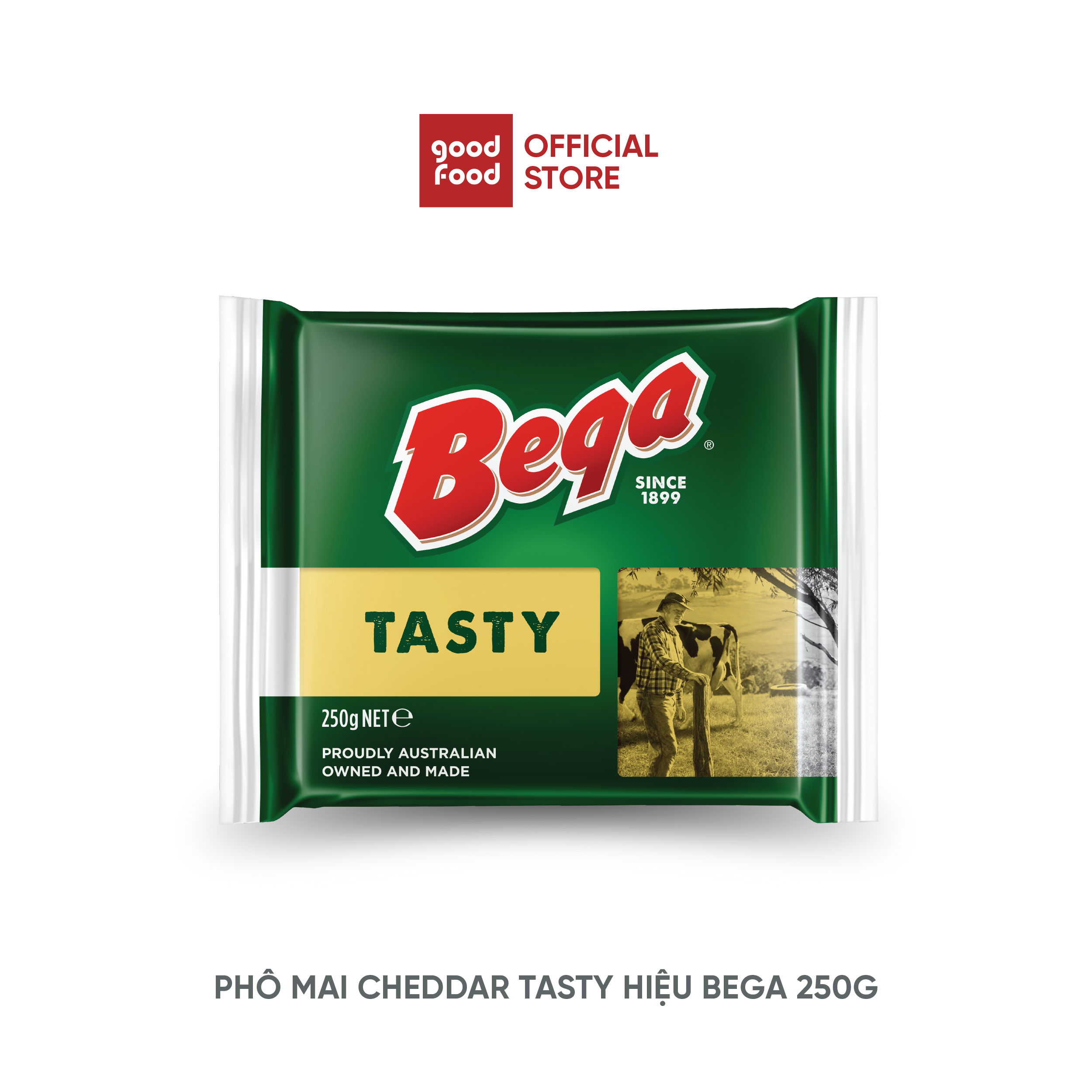 Phô Mai Cheddar Tasty Hiệu Bega 250g - 1 khối