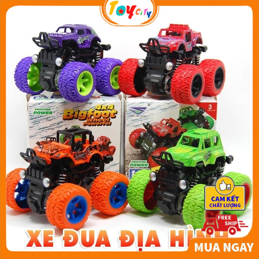 Xe địa hình bánh đà, xe ô tô đồ chơi cho trẻ em nhào lộn 360 độ chạy đà cực mạnh bằng nhựa nguyên sinh ABS-Toy City