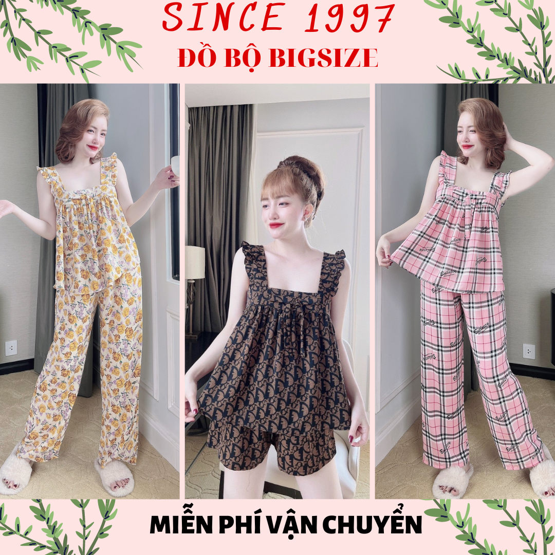 Đồ bộ bigsize 2 dây mango 50-70kg, since1997 pijama, đồ ngủ lụa mango cao cấp loại 1 mềm mướt