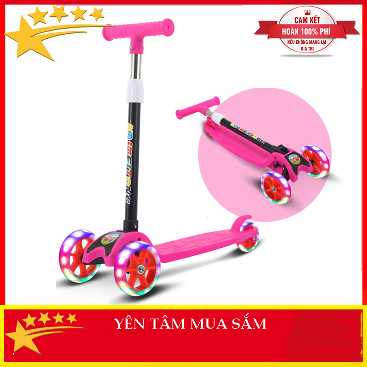 Xe Trượt Scooter 3 Bánh Phát Sáng Cho Bé - Kiểu Mới - Xe Trượt Scooter Có Bánh Phát Sáng Siêu Đẹp Phù Hợp Cả Bé Trai Và Bé Gái, Món Quà Đặc Biệt Tặng Bé. Bảo Hành 1 Năm
