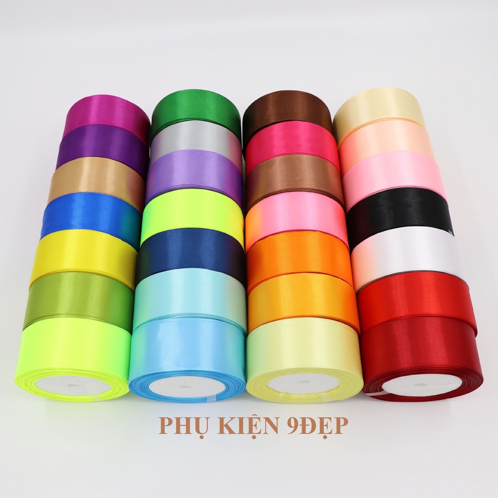 Ruy băng lụa cuộn dài 22m-30m bản rộng 2cm/3cm/4cm