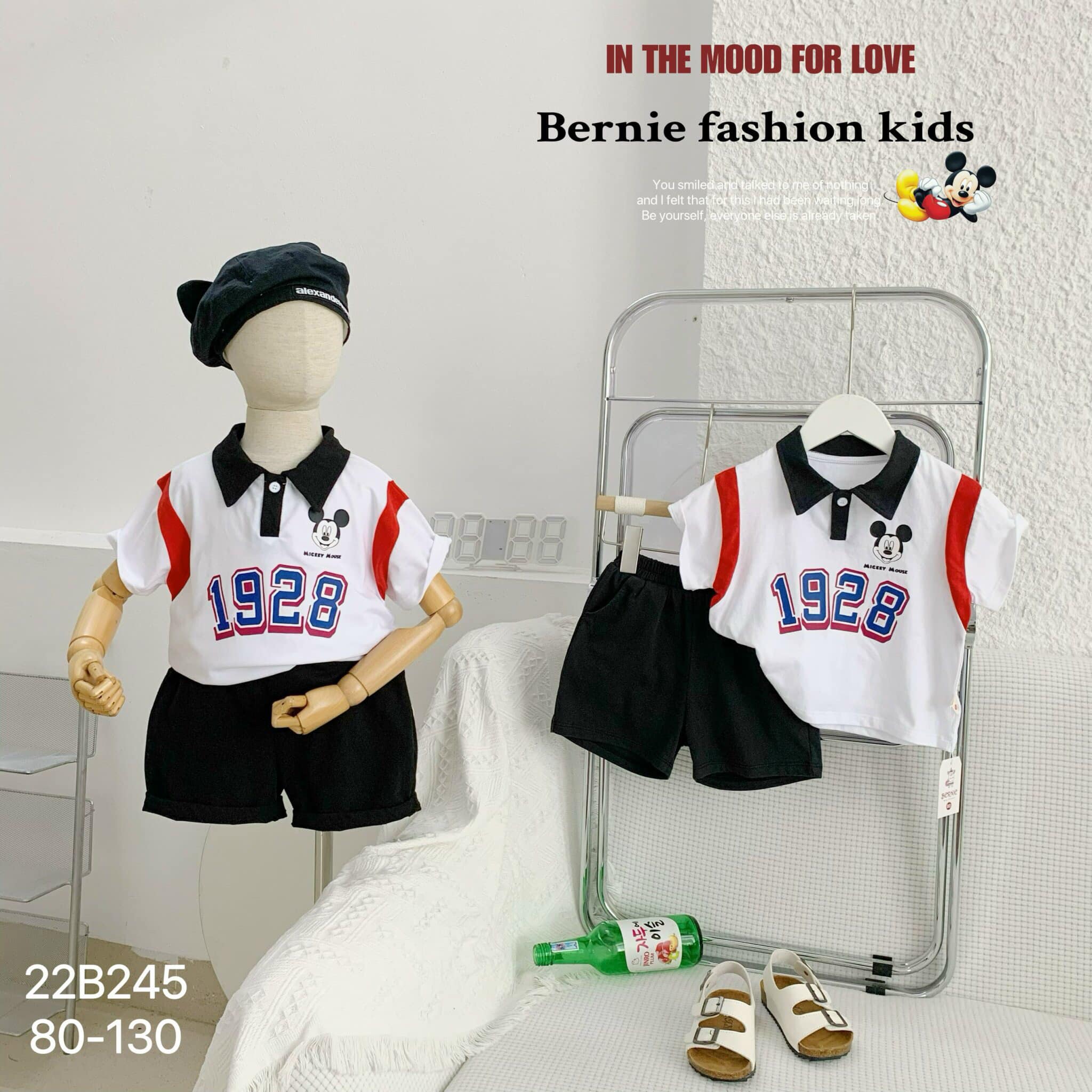 Bộ polo Mickey 1928 Bernie cho bé trai