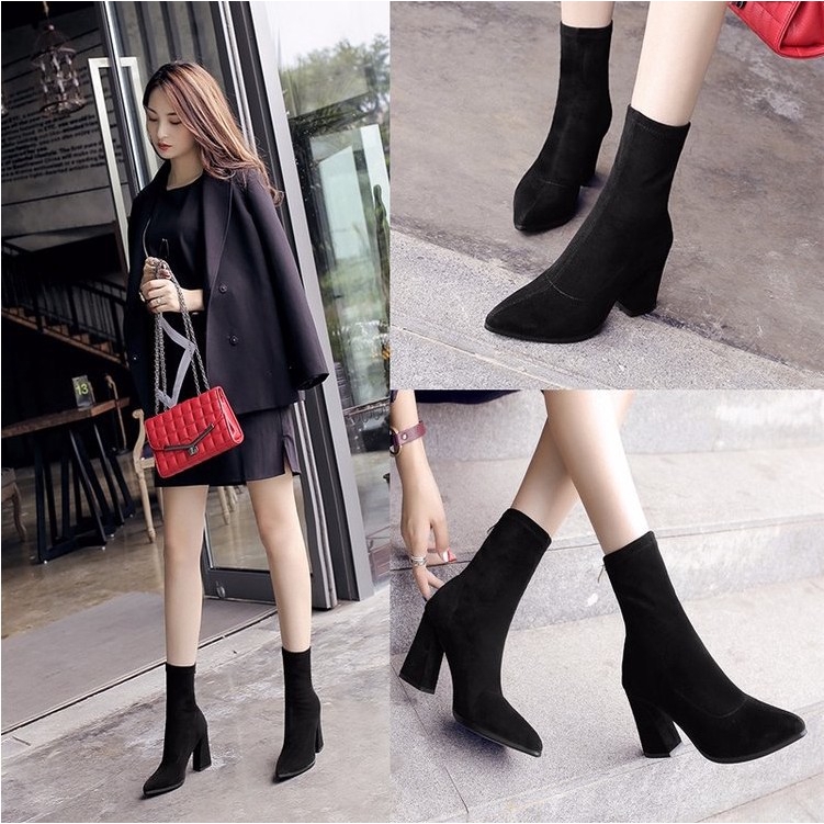Giày boot cao gót phong cách trẻ trung dành cho nữ