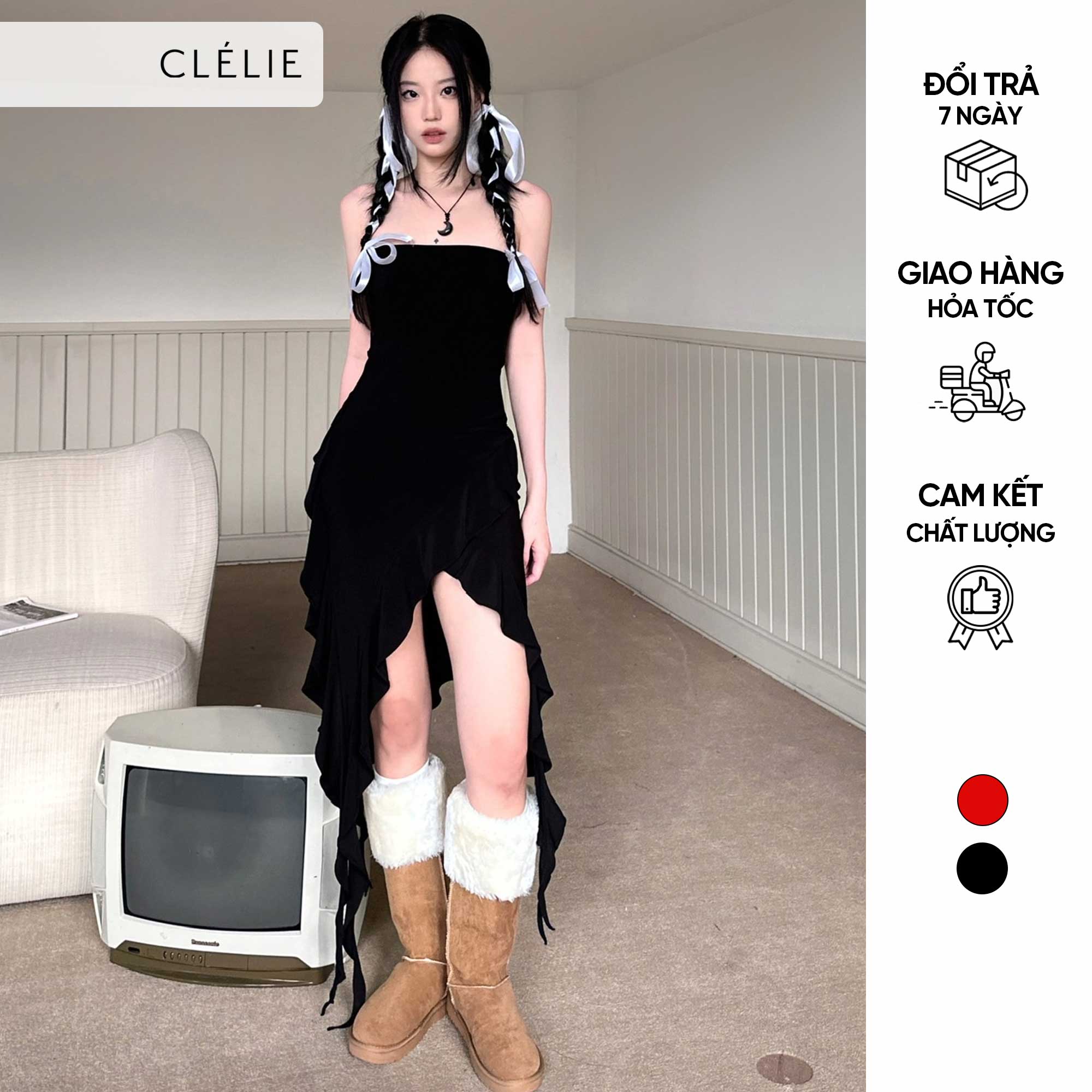 Đầm body dáng dài tua rua | tinker dress - clélie