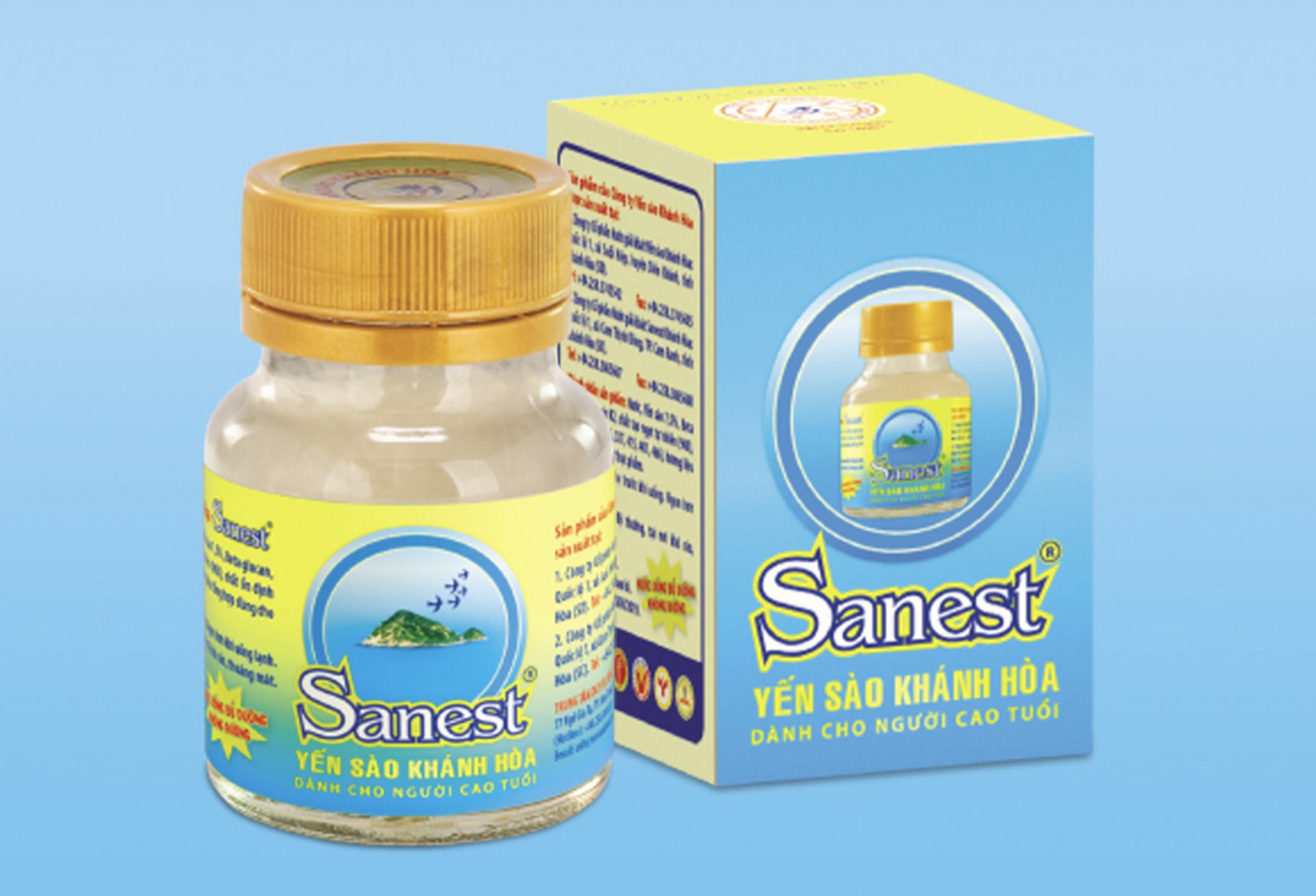 NƯỚC YẾN SÀO KHÁNH HÒA SANEST KHÔNG ĐƯỜNG DÀNH CHO NGƯỜI CAO TUỔI 70ML - HỘP 1 LỌ