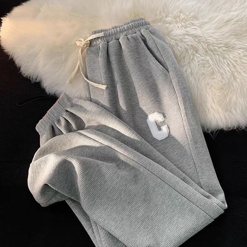 Quần Jogger Tổ ong Chữ C - Quần ống rộng bo gấu thể thao unisex dày dặn phong cách Ulzzang