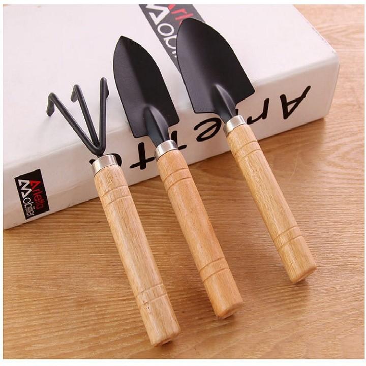 CUỐC XẺNG LÀM VƯỜN MINI CÁN GỖ 10CM BỘ 3 CÂY - DIY616