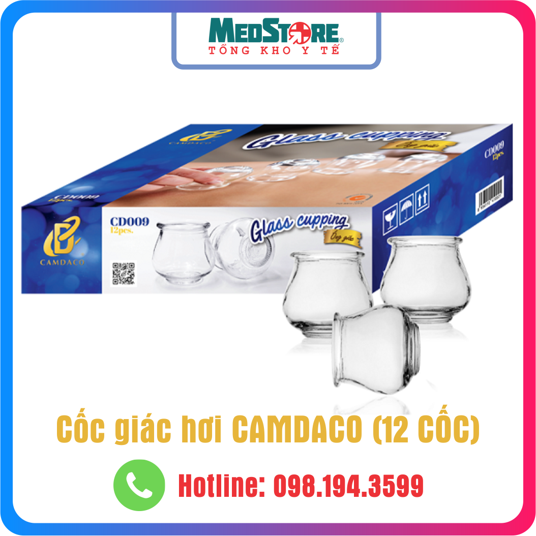 Cốc giác hơi thủy tinh - giác hơi dùng lửa CAMDACO