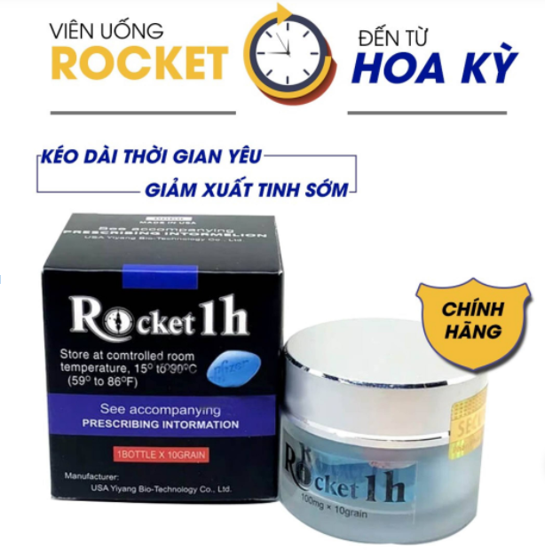 [Hàng MỸ - Cực Mạnh] Rocket 1h Hộp 10 Viên tăng cường sinh lực, hỗ trợ cương cứng, cải thiện sinh lý NAM GIỚI