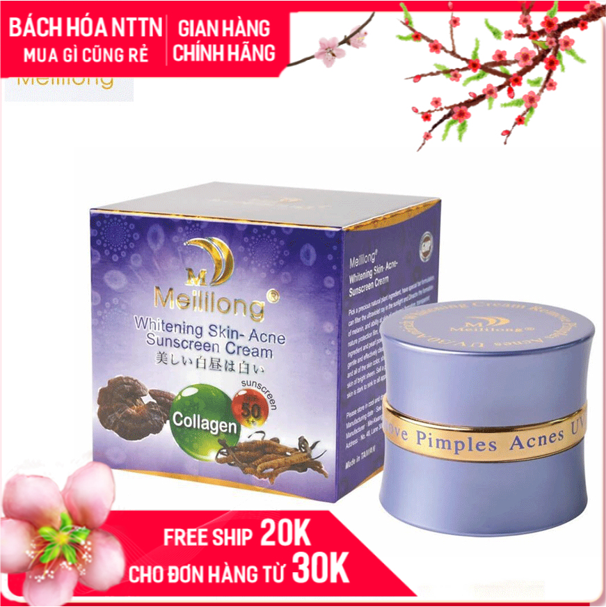 Kem dưỡng trắng da ngăn mụn ngừa nám chống lão hóa Đông Trùng Hạ Thảo Collagen 20g nhập khẩu Đài Loan
