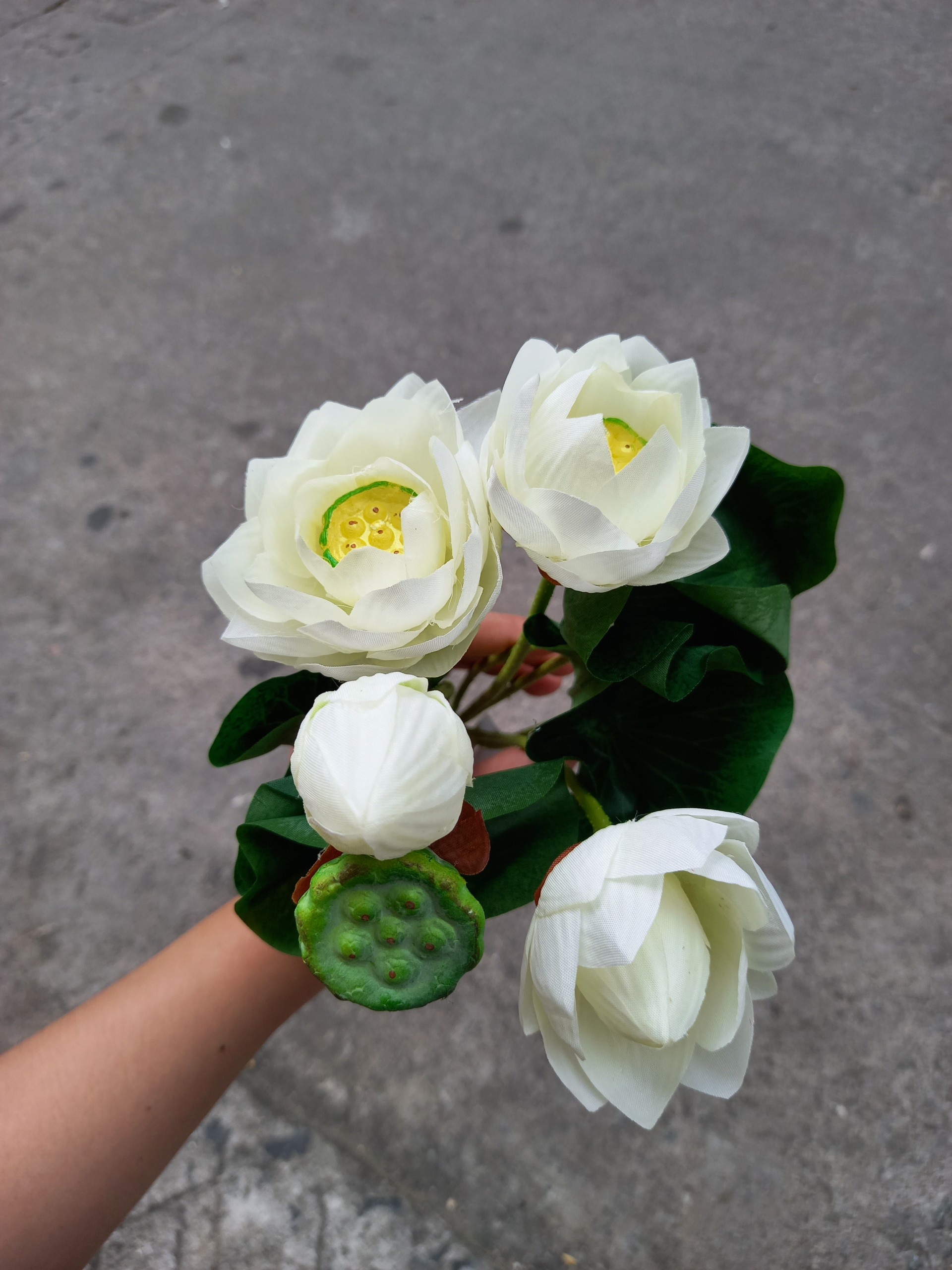 [HCM]1 Bụi sen giả cỡ MINI 30cm- Hoa giả - Hương Flower