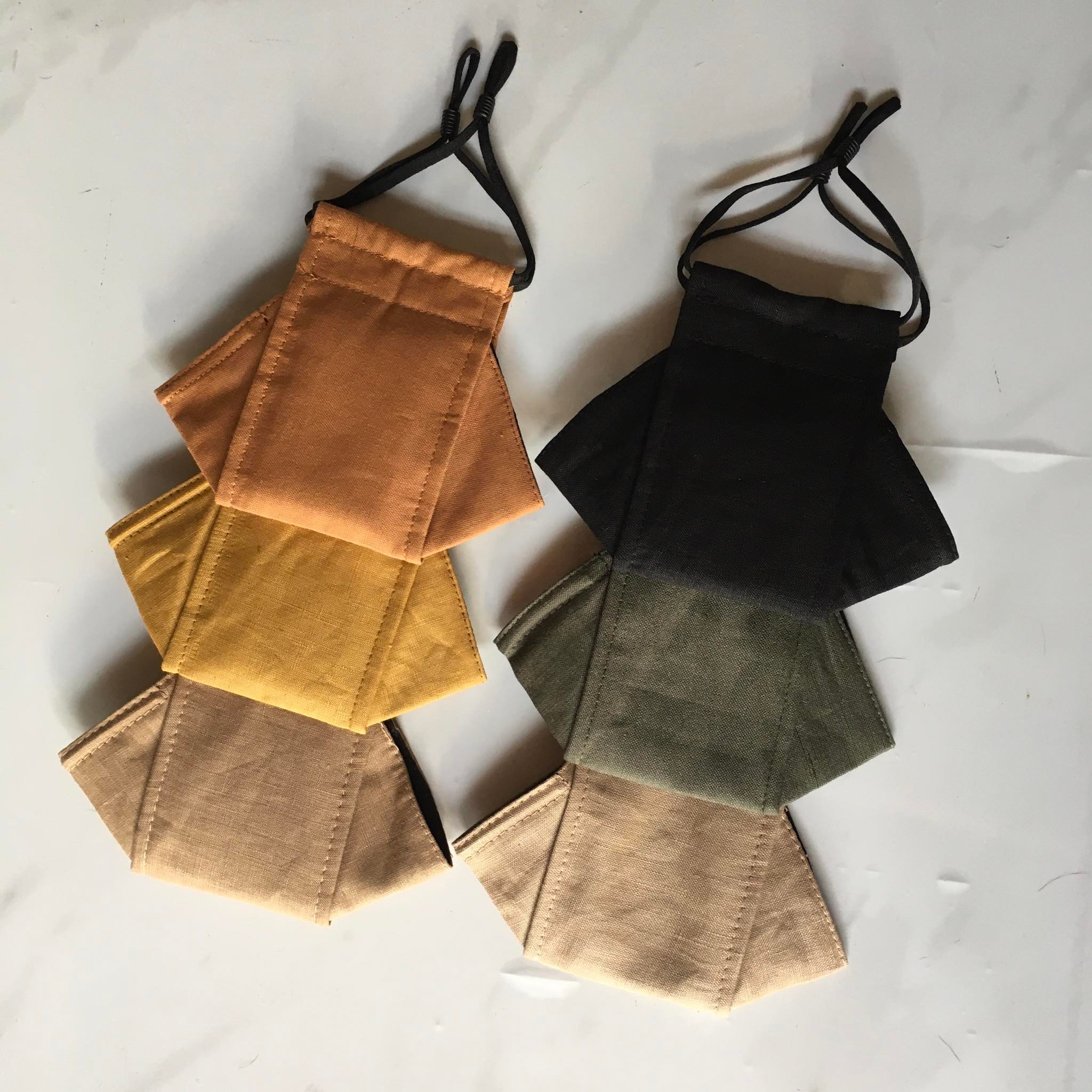 Khẩu trang vải linen 3 lớp - có nẹp mũi - size người lớn