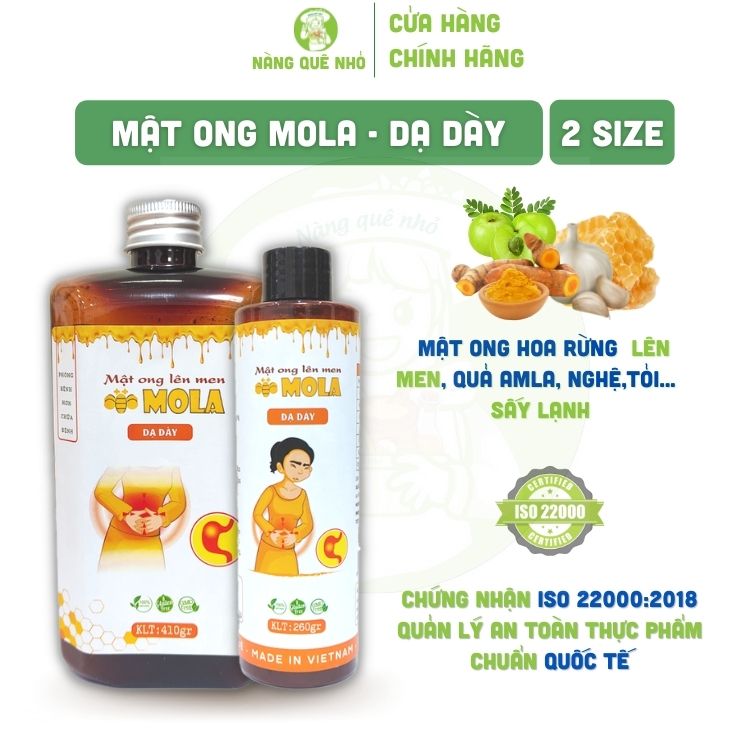 Mật ong lên men mola dạ dày giảm đầy hơi , ợ chua, khó tiêu, bồi bổ cơ thể chai 260gr 410gr