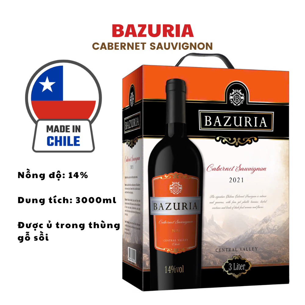 Vang bịch Bazuria Cabernet Sauvignon 3L