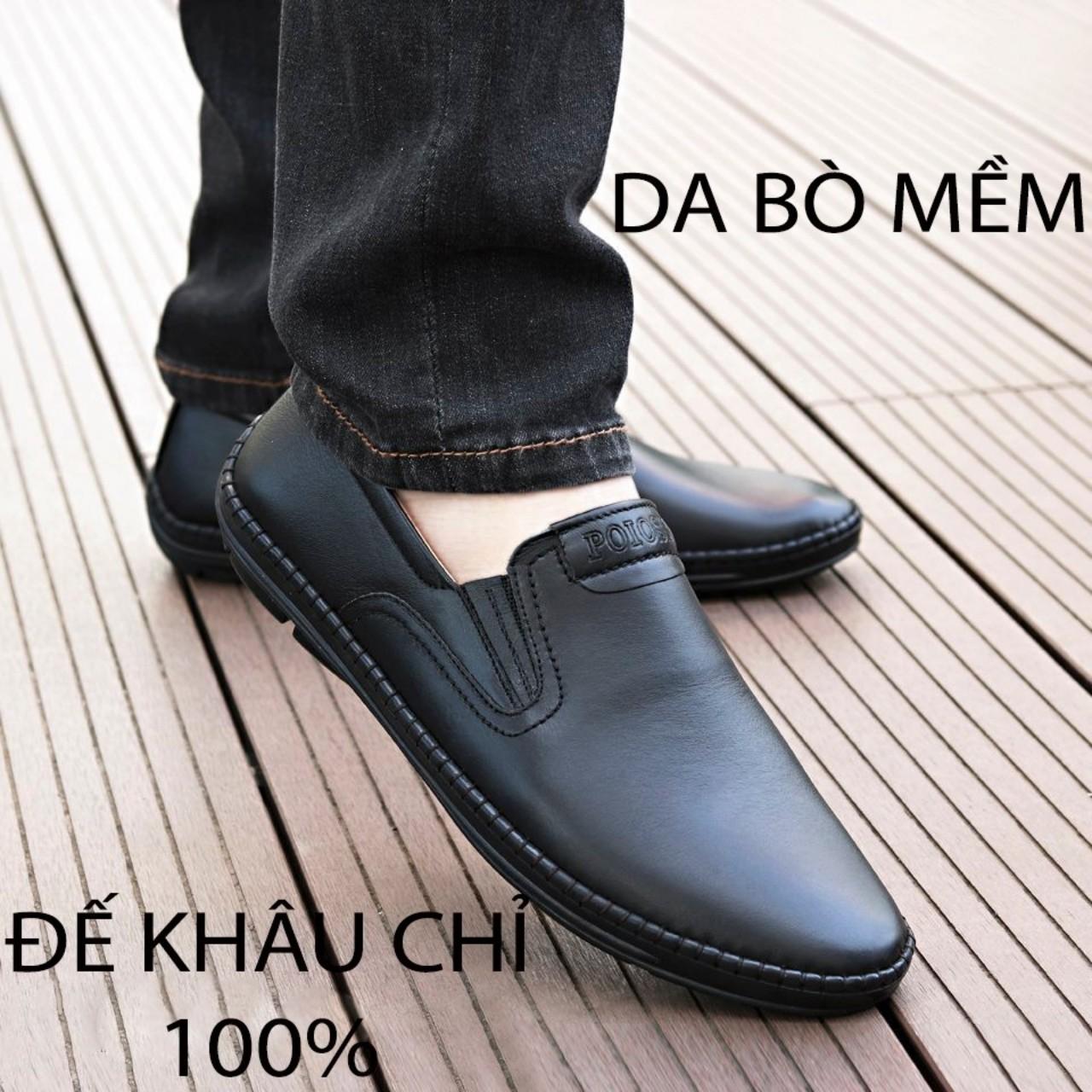 (Video Thật) giày nam, giày lười,giày thời trang da bò đen trẻ trung