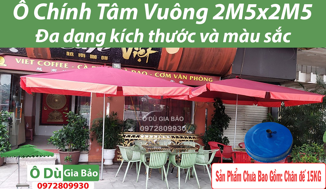 Ô chính tâm vuông 2m5x3m