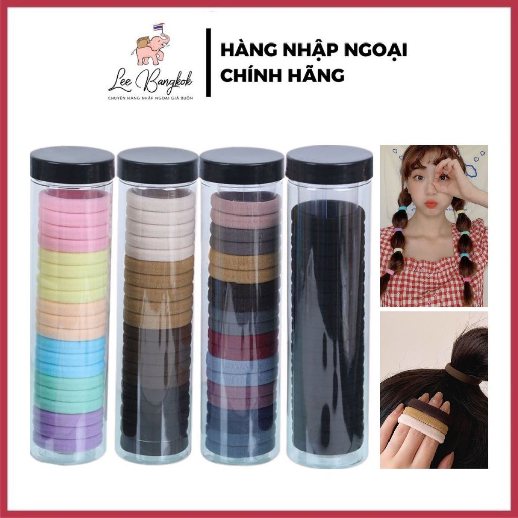 Dây thun cột tóc nhỏ co giãn màu đen, dây cột tóc phong cách hàn quốc dành cho nữ