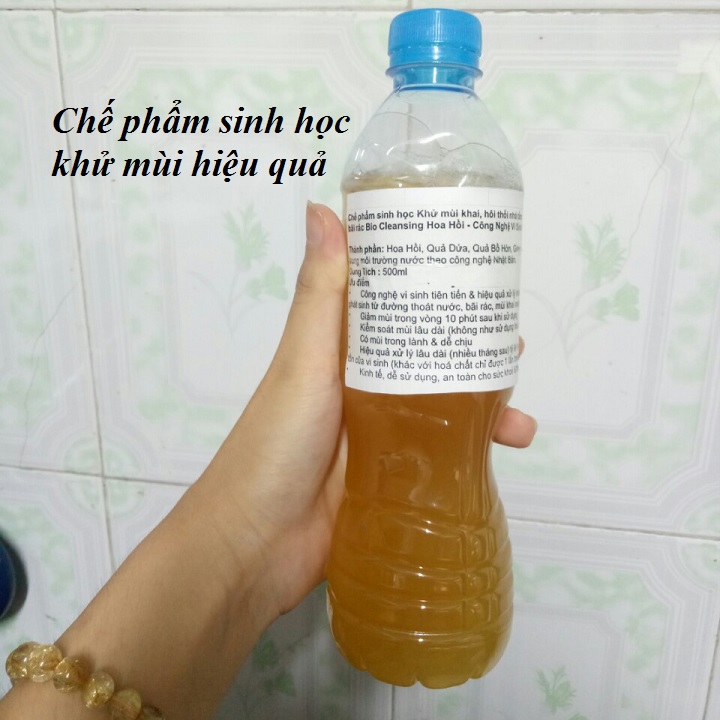 Chế phẩm sinh học Khử mùi khai, hôi thối nhà tắm, nhà vệ sinh, cống rãnh, bãi rác Bio Cleansing Hoa Hồi chai 1 lít