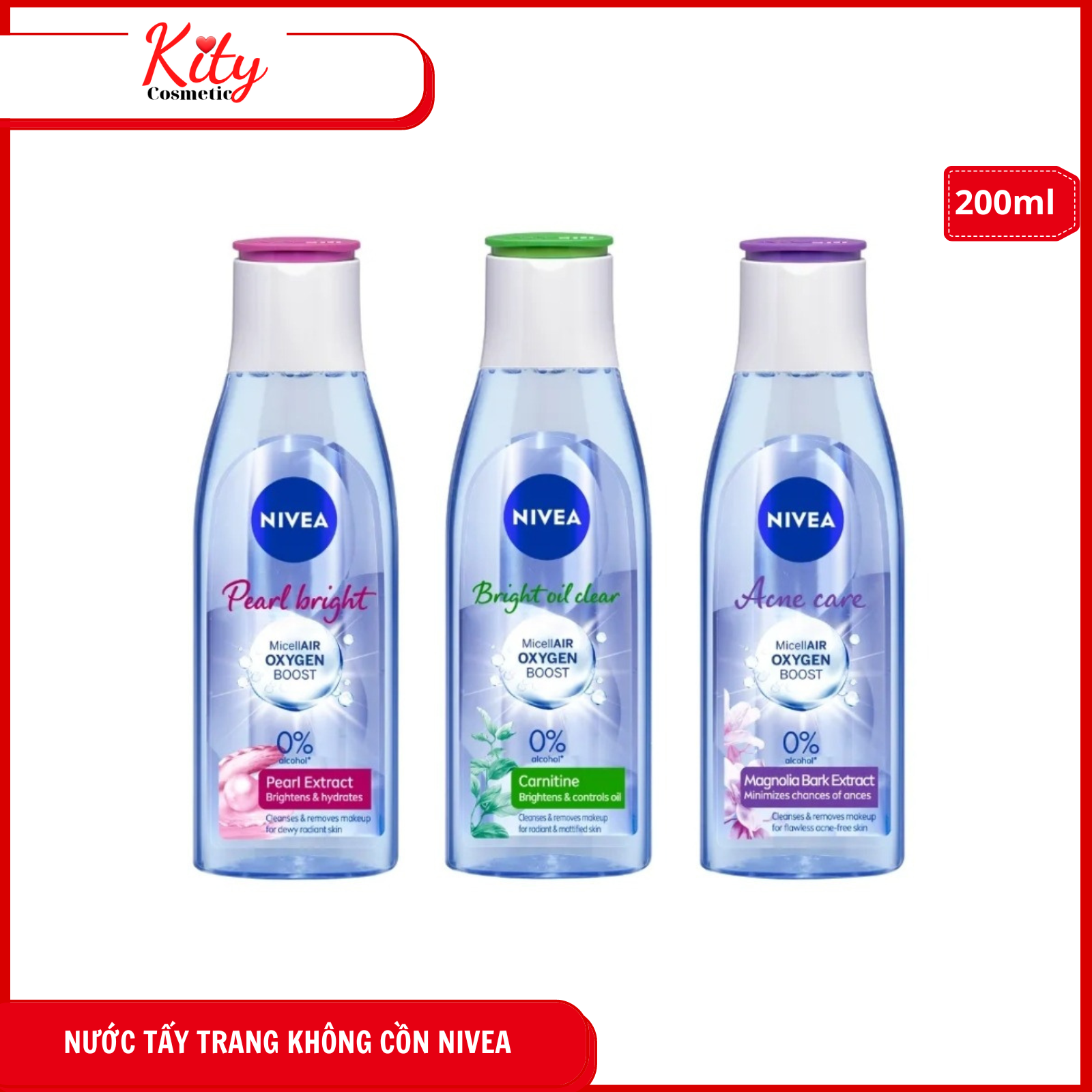 Nước tẩy trang không cồn nivea 200ml