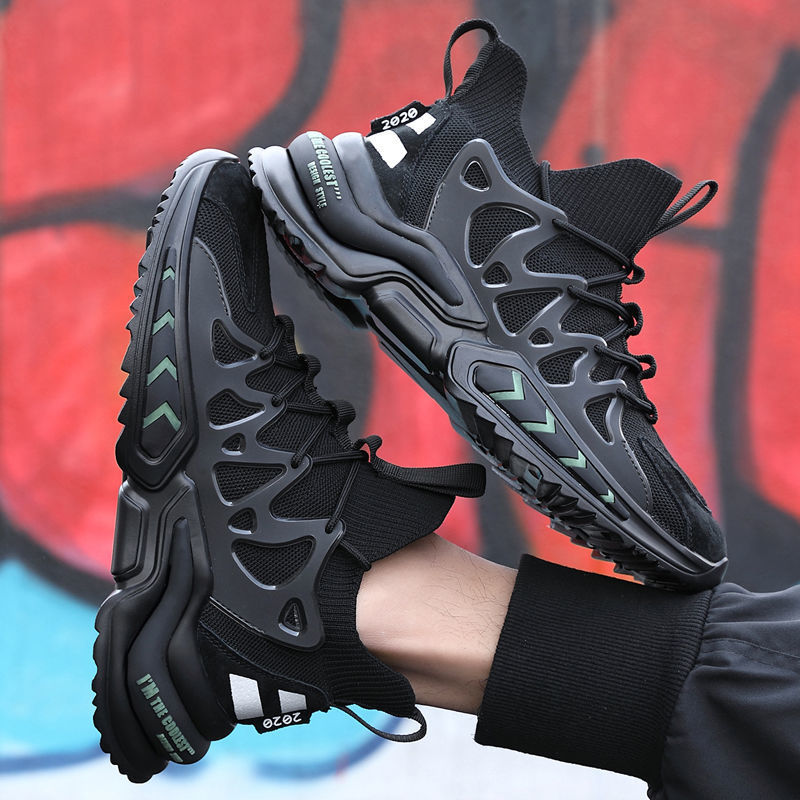 Giày thể thao nam mendo - giày sneaker màu đen - xám, giày thể thao form ôm chân, thoải mái - g5160