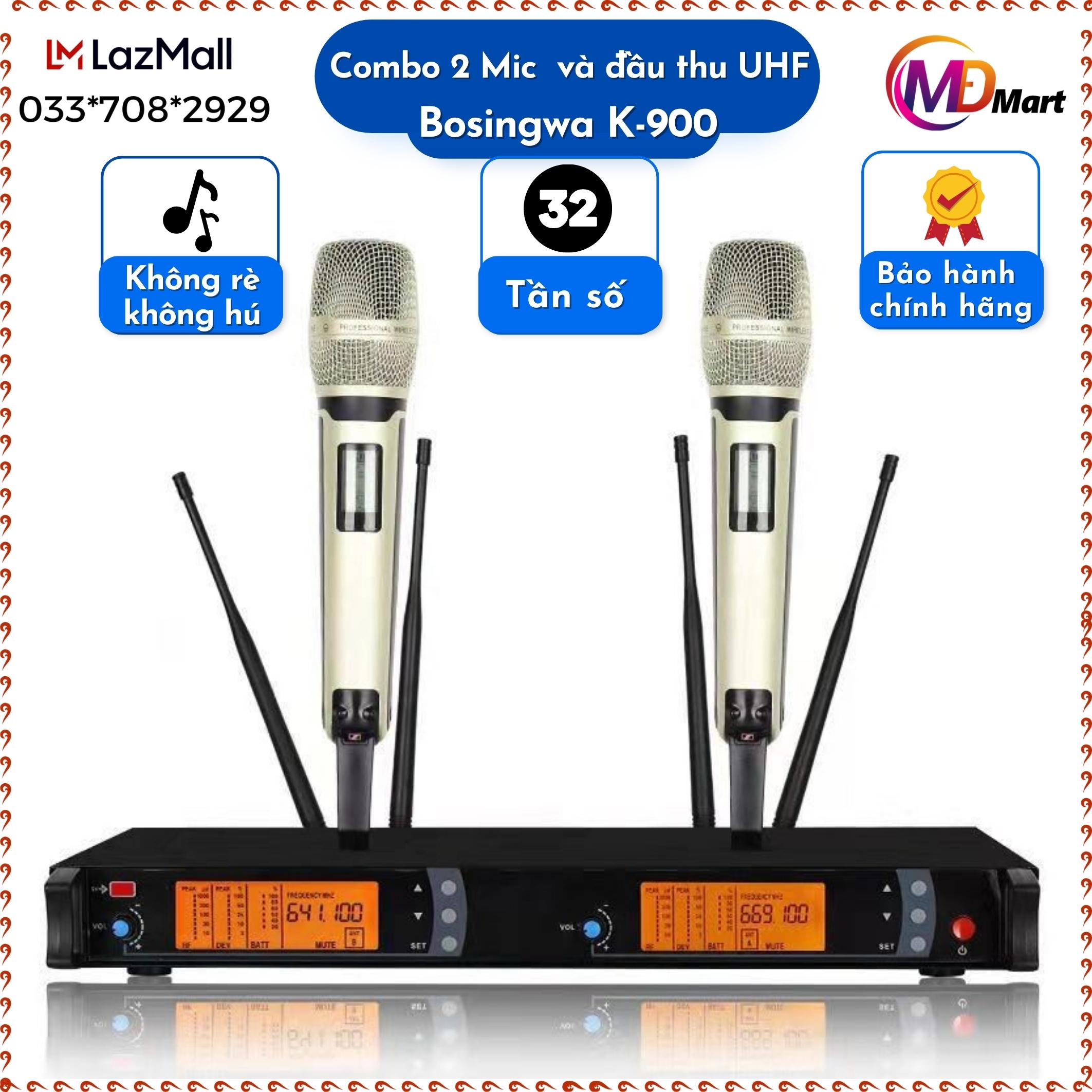Bộ Micro karaoke kèm đầu thu cao cấp, Bộ micro không dây kèm đầu thu K K-9000, Bộ Micro Karaoke Xe Hơi cao cấp - Bảo hành 12 Tháng