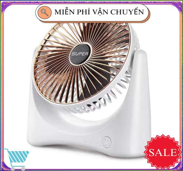 Quạt mini để bàn, quạt tích điện, quạt sạc k168 kiểu dáng sang trọng - có 3 tốc độ gió, làm mát nhanh