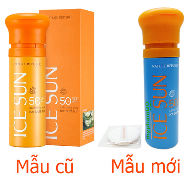 Kem chống nắng ice sun spf50+ nature republic ice puff sun