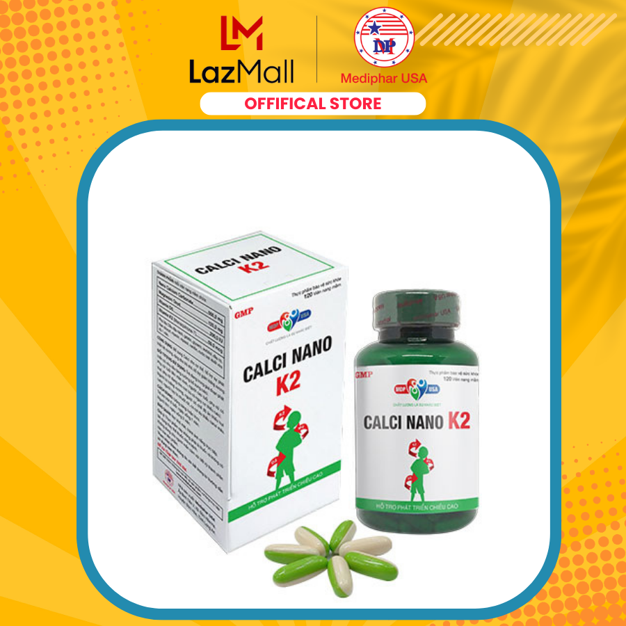 Thực phẩm hỗ trợ CALCI NANO K2 SOFTGELS tăng chiều cao, phòng loãng xương, còi xương  120 viên