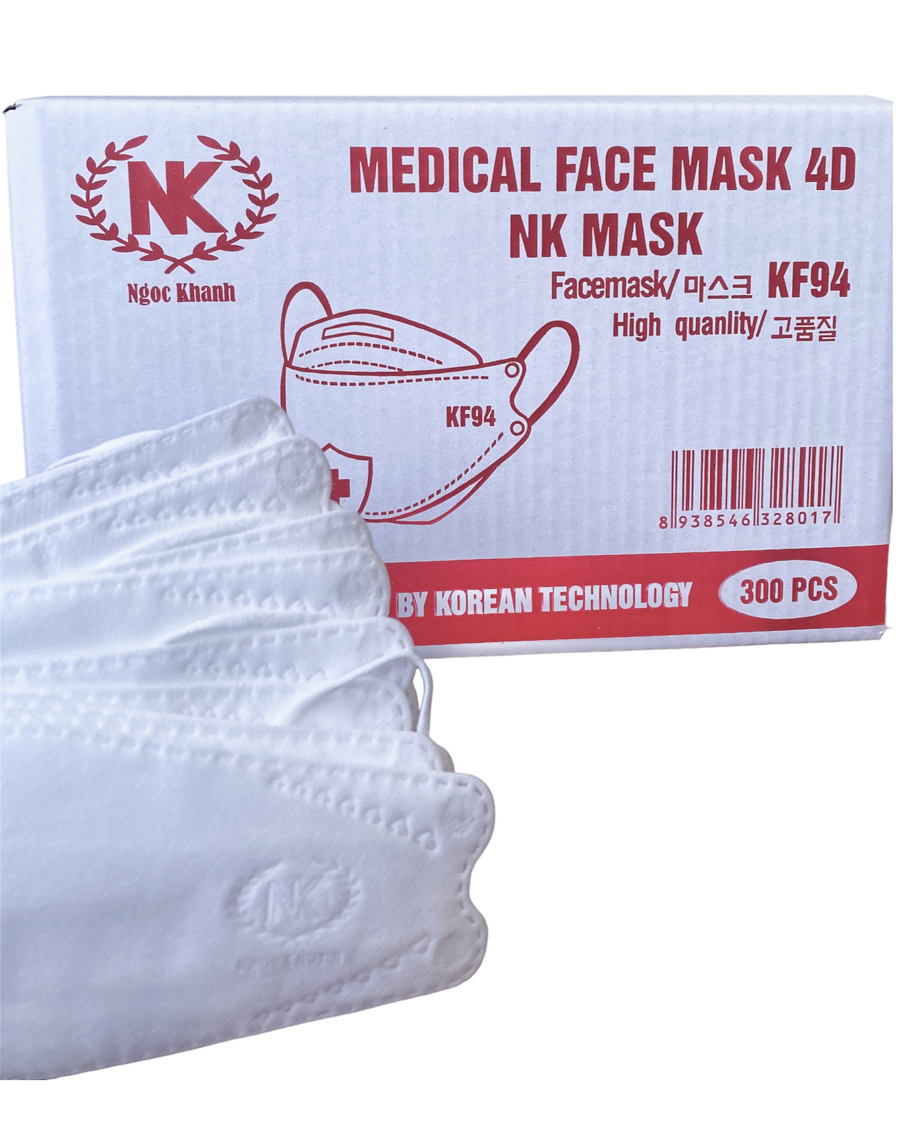 Khẩu trang KF94 NK - Thùng 300 cái kháng khuẩn chống bụi bẩn