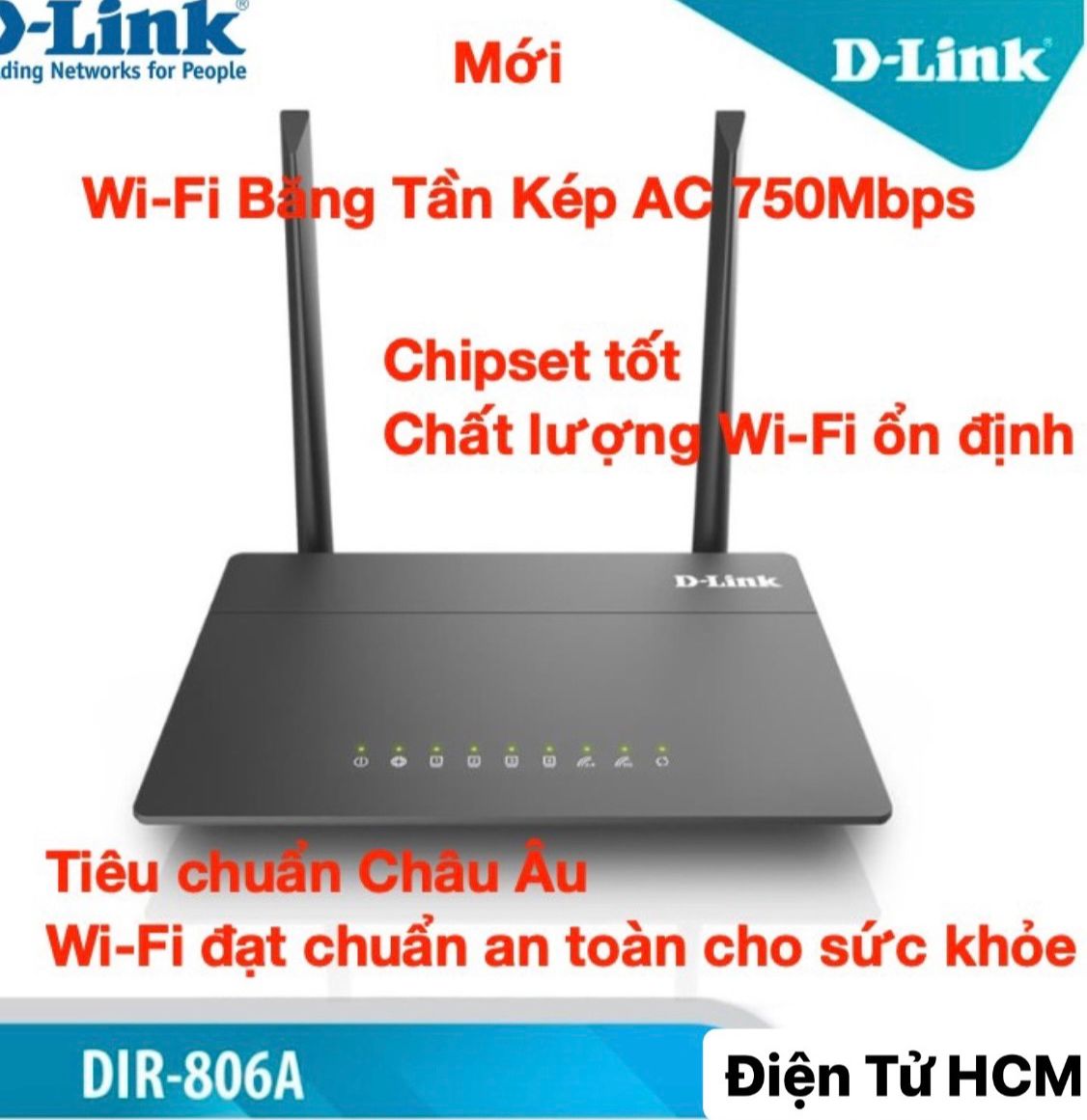 Bộ Phát WiFi D-Link Băng Tần Kép Chuẩn AC750 750Mbps DIR-806A