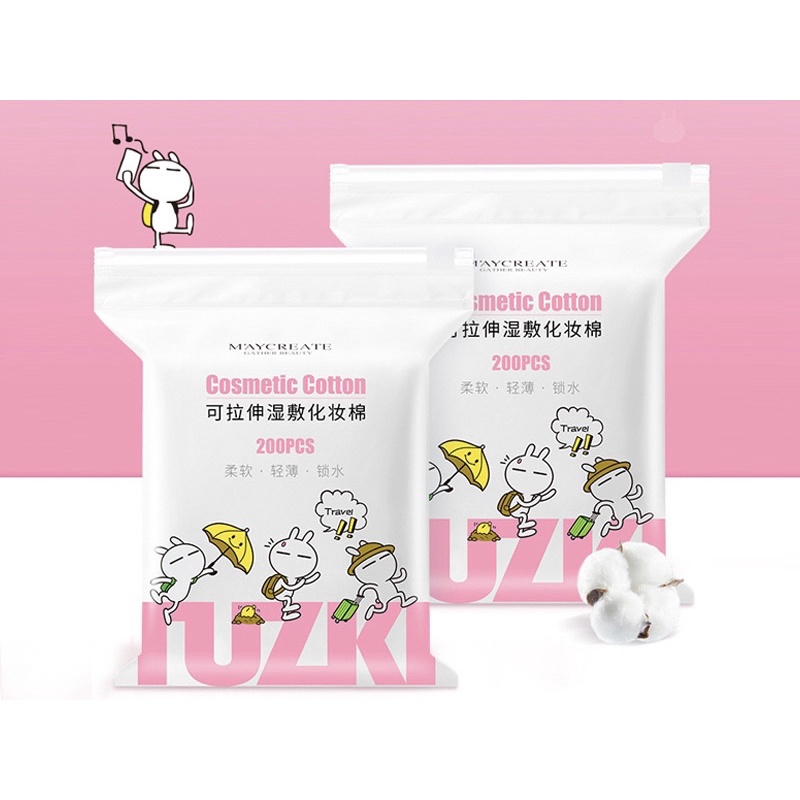 Bông Tẩy Trang Maycreate Gói 200 Miếng