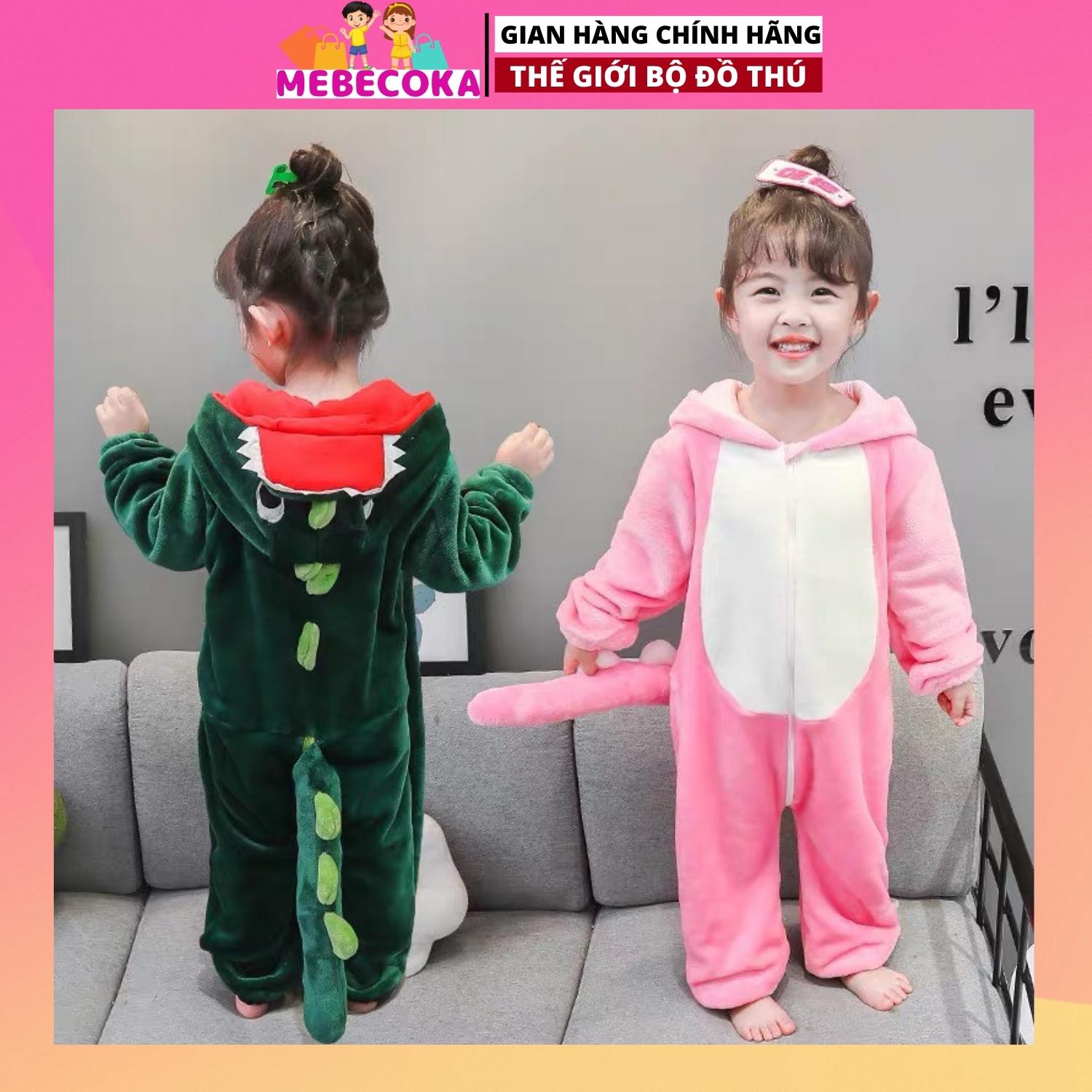 Bộ đồ hình thú khủng long nhí ,bộ đồ liền thân nhiều màu cho bé trai bé gái