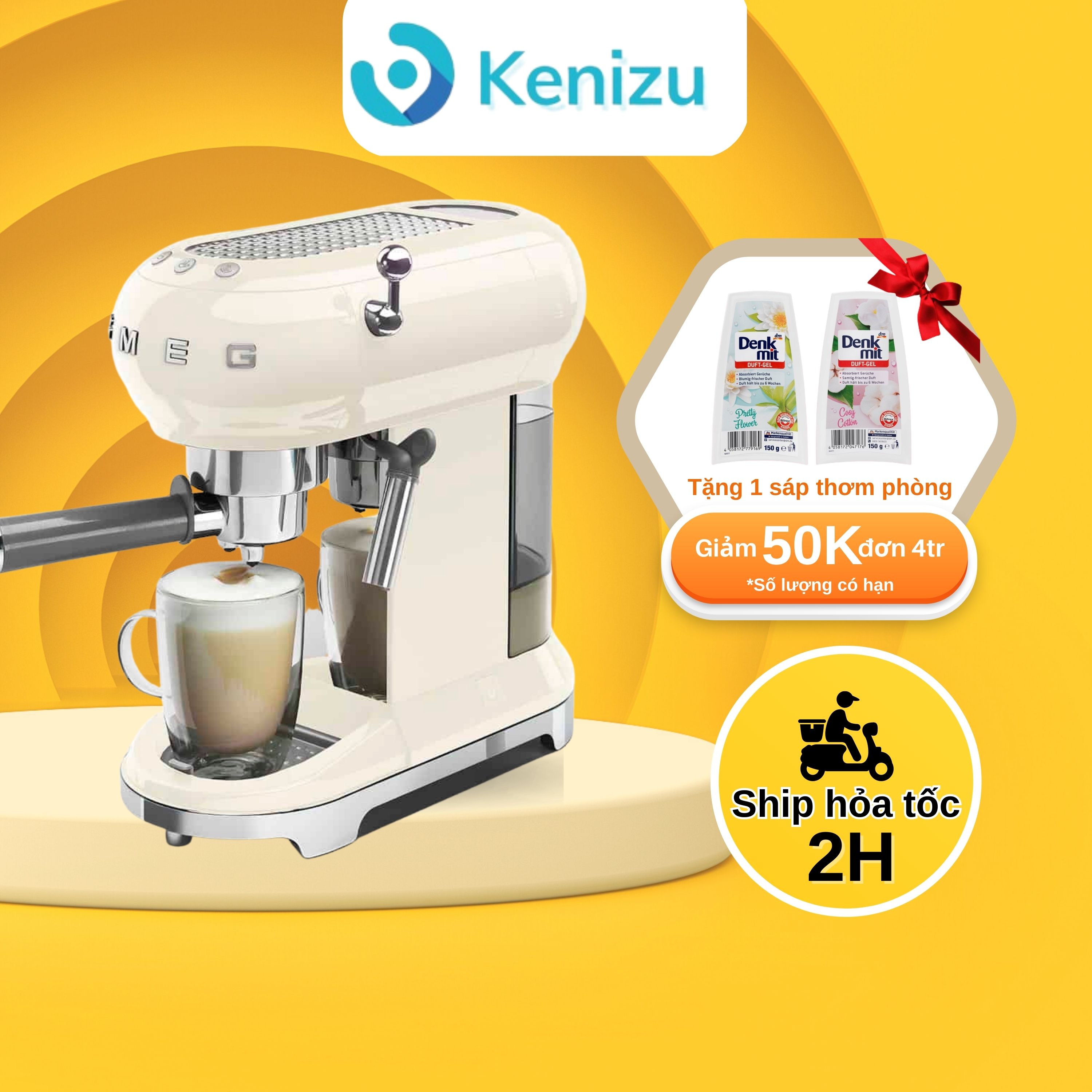 Máy pha cà phê smeg ecf01 xuất xứ italy - công suất 1350w