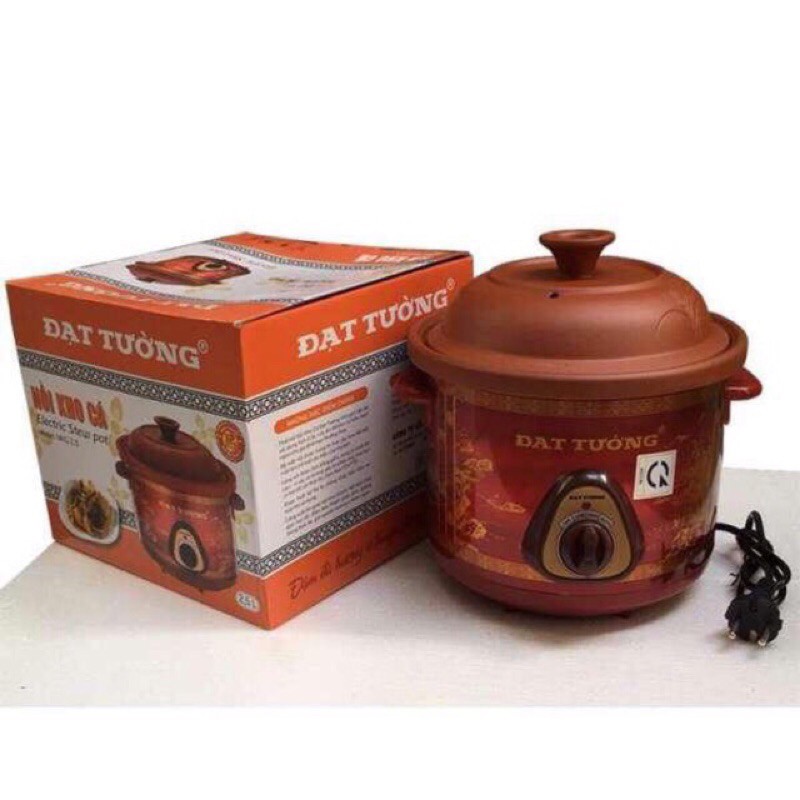[Mã ELHA9 giảm 15% đơn 50K] Nồi Hầm Chậm- Kho Cá Đạt Tường Đất Nung 2,5L BH 12 Tháng