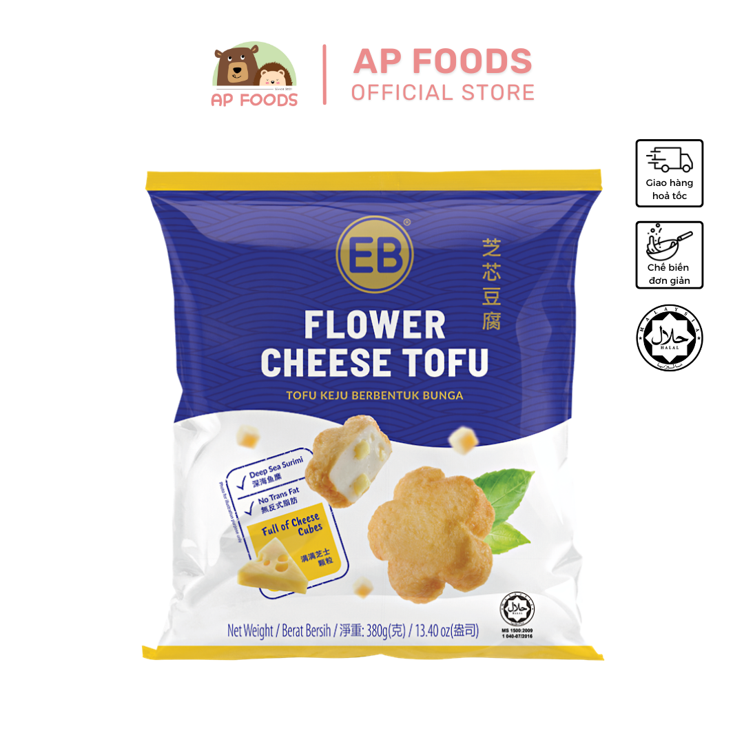 Đậu hũ cá phô mai hình hoa eb malaysia 380g - flower cheese tofu eb malaysia 380g - viên thả lẩu malaysia