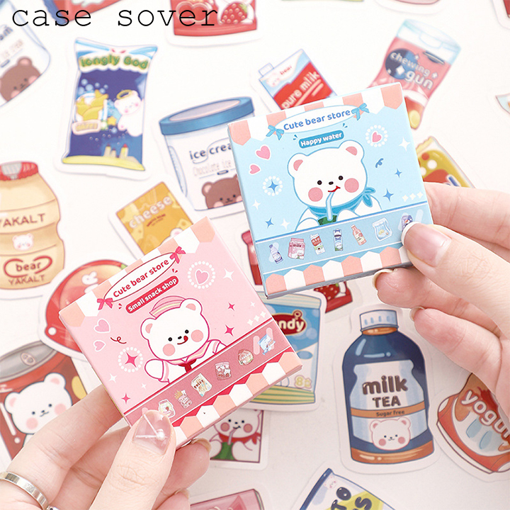 Hộp 40 sticker chủ đề cute bear store trang trí planner - case sover