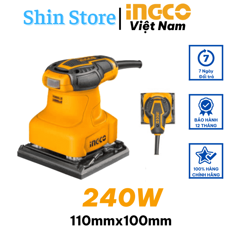 Máy chà nhám rung vuông ingco 240w -shinstore