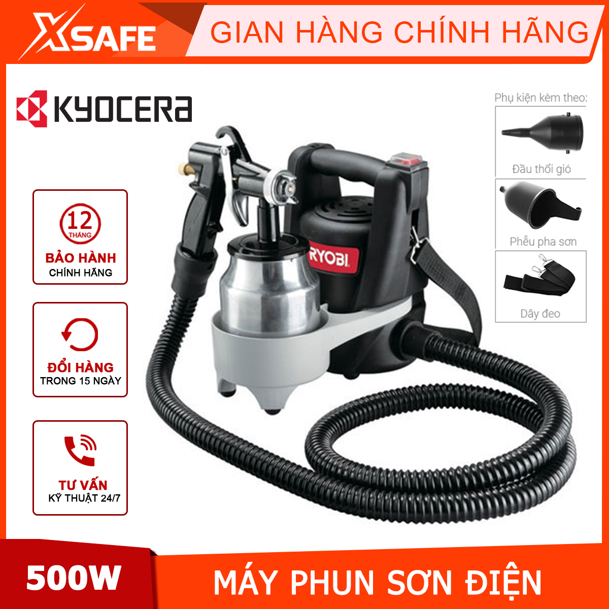 Máy phun sơn cầm tay dùng điện ryobi nhật bản ps-1000 súng phun sơn điện 220v công suất 500w bình chứa 1000ml
