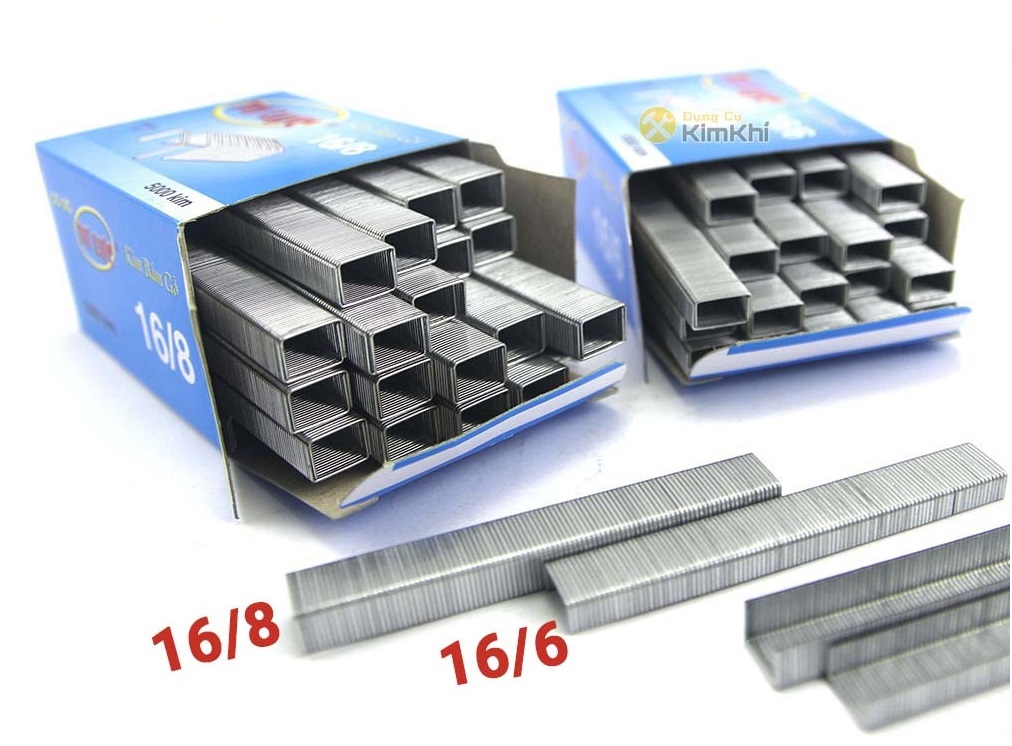 Bộ 2 Hộp kim bấm gỗ 16-8 và 16-6 Tự Lực 10.000 đinh kim thép cứng