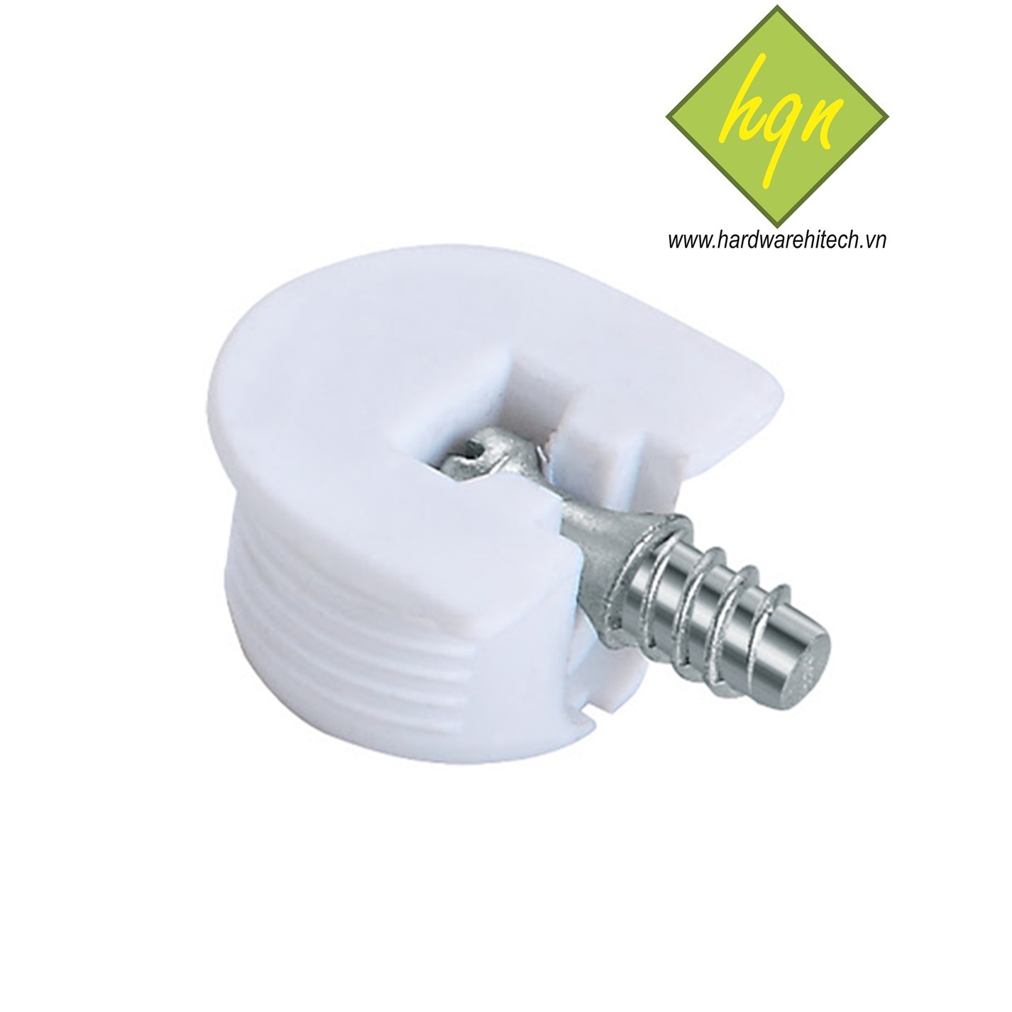 (Túi 50 Bộ) Ốc Liên kết nhựa trắng LOẠI GÀI/ Ôc Shell Nhựa GÀI Trắng 2-in-1/ Chốt đỡ kệ/ Ốc liên kết 2in1