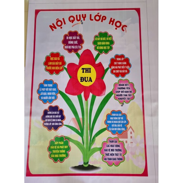 In bạt các mẫu trang trí lớp học kích thước 80 x 120cm