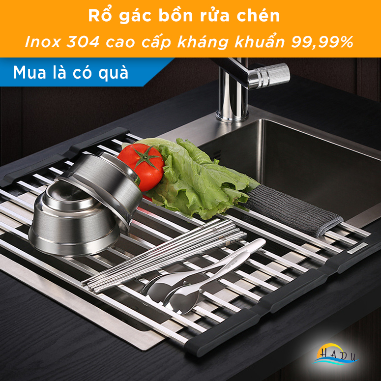 Thanh gác bồn rửa chén inox 304 gấp gọn cao cấp đạt chất lượng đức ssgp