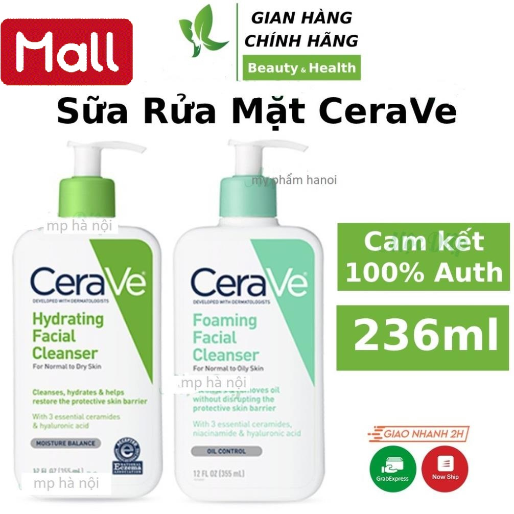 Sữa rửa mặt cerave thầƞ thánh, da dầu, da mụn, da khô, mọi loại da - 236ml