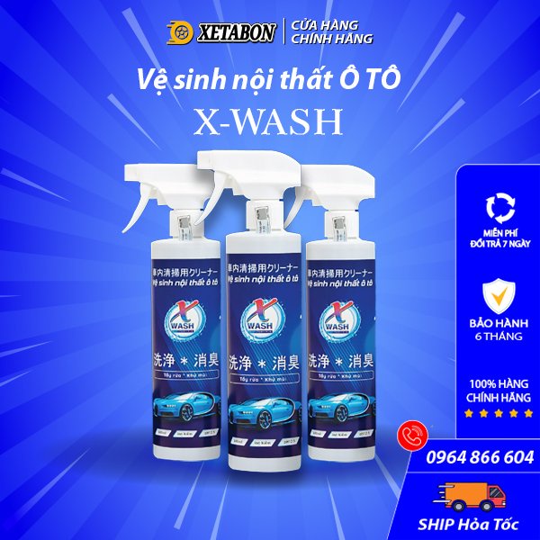 [CHÍNH HÃNG] Chai Xịt Vệ Sinh Nội Thất ghế da Ô Tô Xwash, vệ sinh sofa, làm sạch và khử mùi nội thất xe hơi 500ml