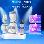 Máy Xay Sinh Tố Philips HR2223/00 (Trắng)|700W|-Bộ 3 Cối Xay Nhựa-5 Chế Độ Cài Đặt Sẵn- Nghiền Mịn Đá--Hàng Phân Phối Chính Hãng.