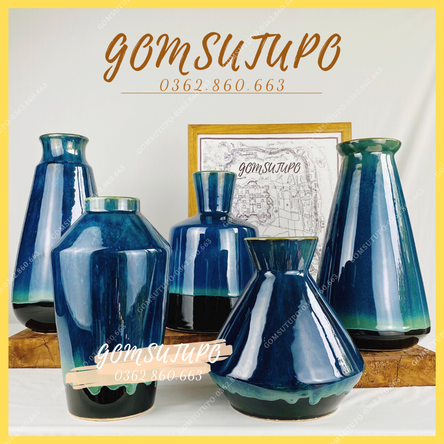 Bình hoa men đá cao cấp , bình gốm bát tràng , lo hoa men hoả biến , lọ cắm hoa , flower vase bình bông decor trang trí , lọ hoa