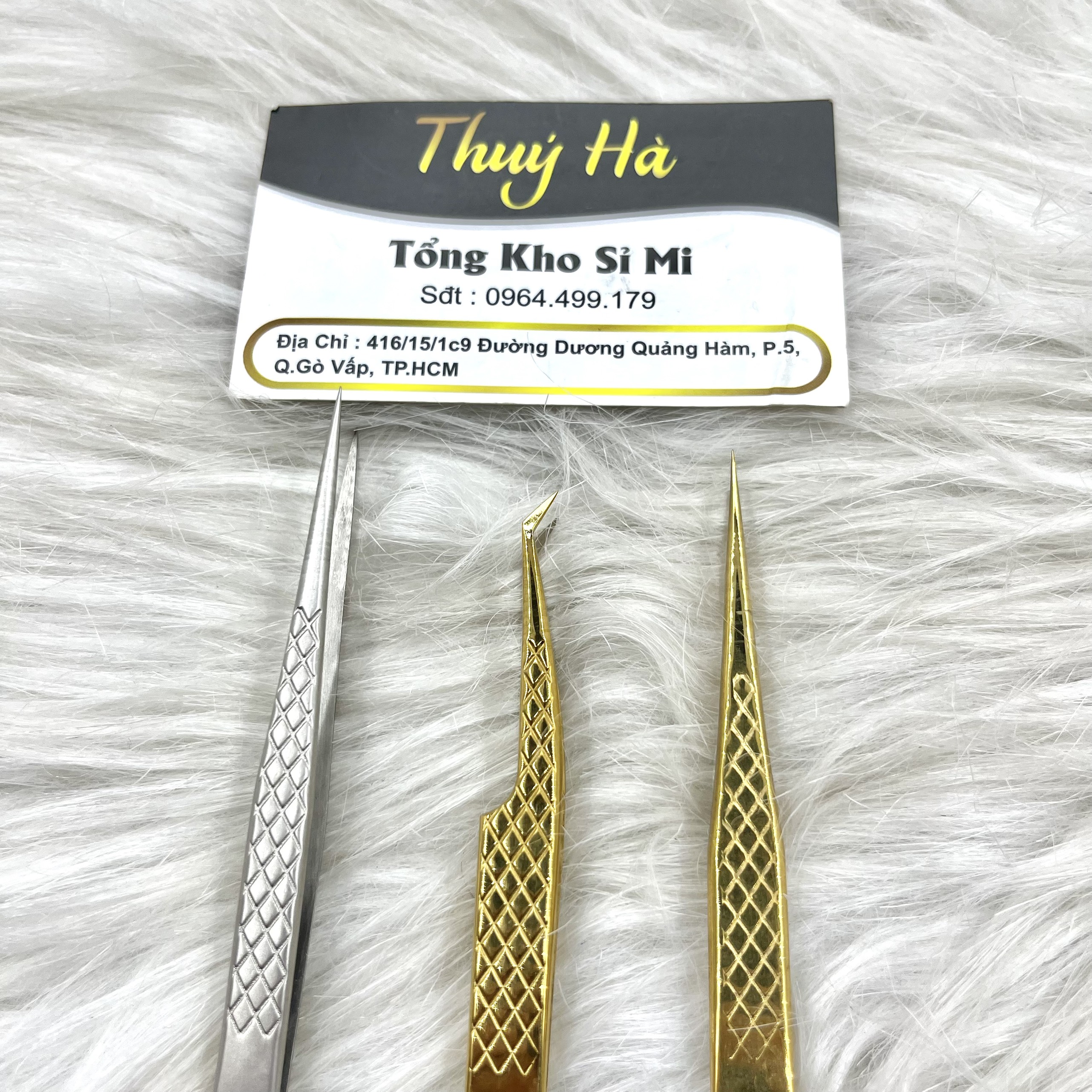 Nhíp tách pakistan vàng thẳng _dụng cụ nối mi_THÚY HÀ