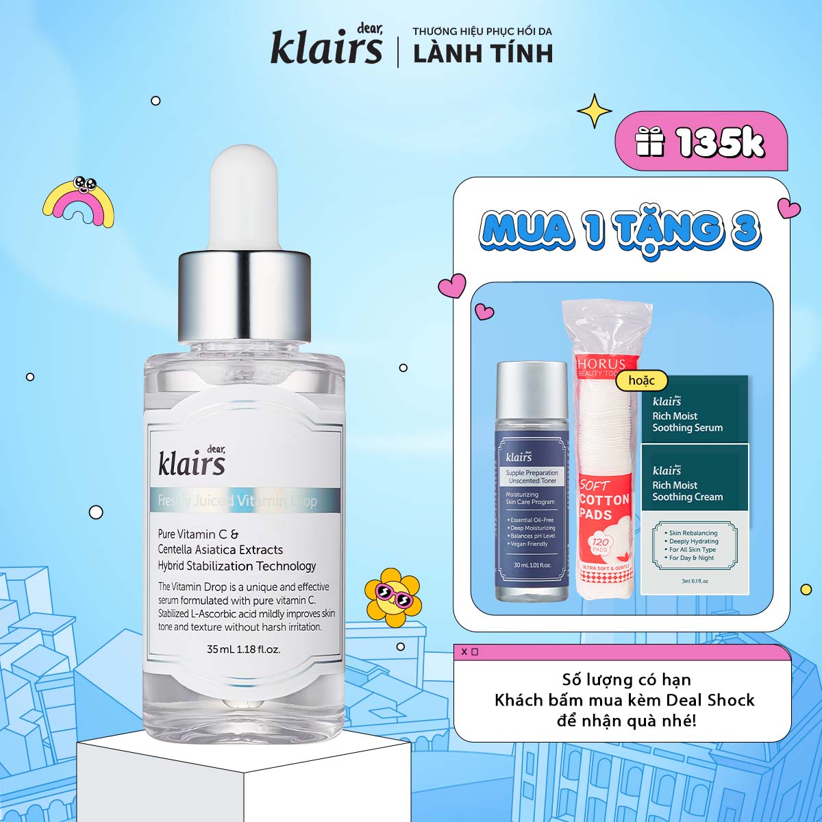 Tinh chất Dear, Klairs Freshly Juiced Vitamin Drop 35ML