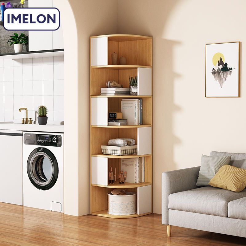 IMELON quả tặng miễn phí TOÀN CỬA HÀNG  kệ đựng sách  kệ gỗ nhiều tầng  góc kệ sách Giá sách từ sàn đến trần, nhà nhỏ đơn giản, tủ sách góc trong phòng khách, tủ lưu trữ khe hẹp trong phòng ngủ, kệ lưu trữ, tủ